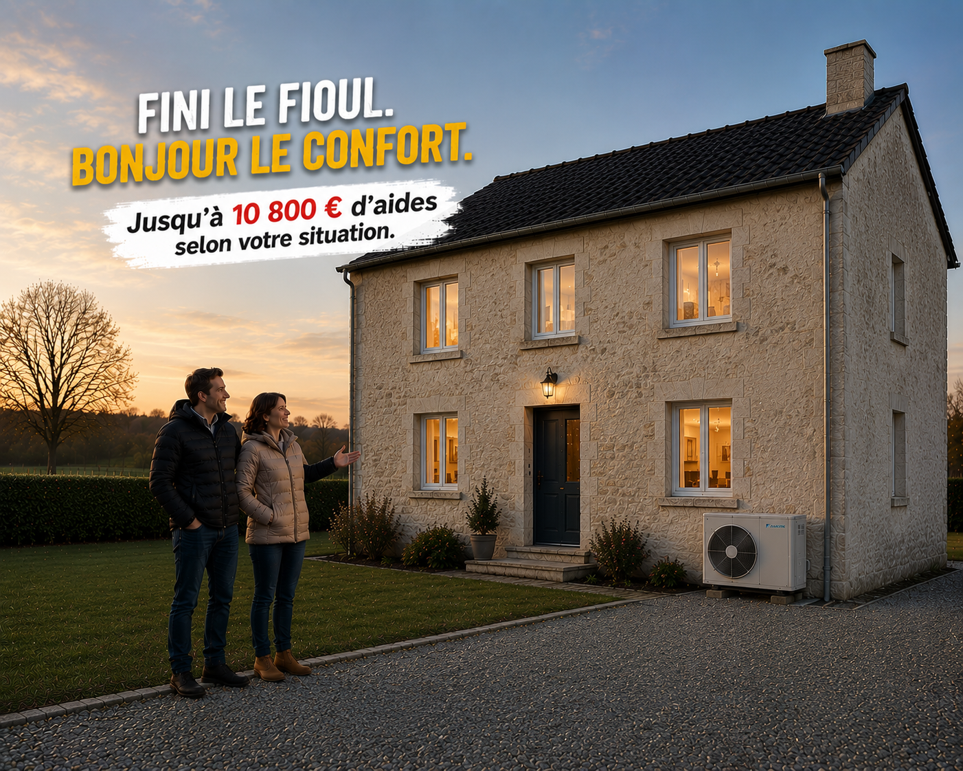 Fini le fioul — pompe à chaleur Cnergie